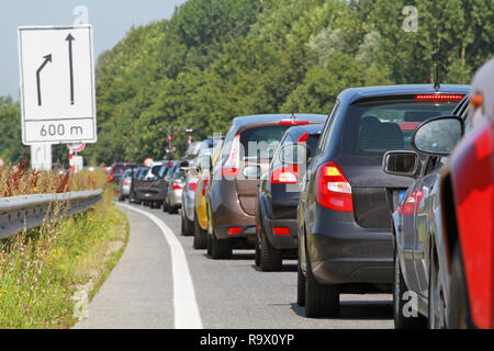 La congestione sulla autostrada tedesca Foto Stock