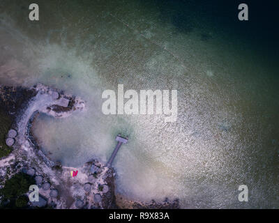 Messico Drone Laguna Yucatan Foto Stock