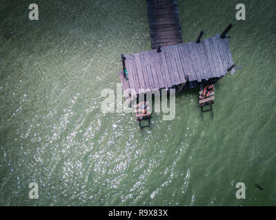 Messico Drone Laguna Yucatan Foto Stock