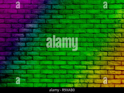 Verniciato colorato di parete di mattoni sfondo texture. Può utilizzare per lo sfondo astratto. Foto Stock