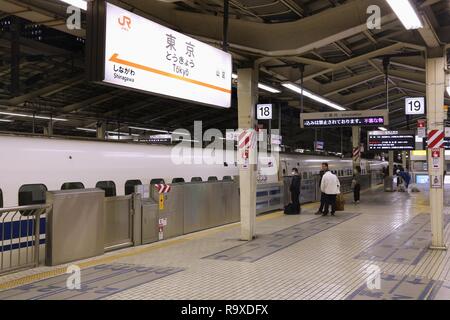 TOKYO, Giappone - 28 novembre 2016: i passeggeri di attendere alla stazione di Tokyo, Giappone. Con 3.000 treni al giorno è la più trafficata Stazione in Giappone. Foto Stock