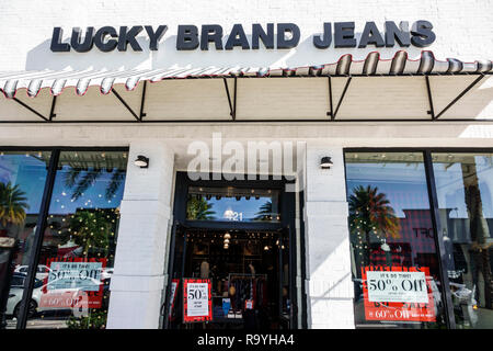 Fort ft. Lauderdale Florida, Pembroke Pines, Negozi al centro commerciale Pembroke Gardens, Lucky Brand Jeans, ingresso frontale, FL181222106 Foto Stock