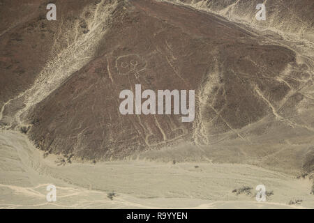 Deserto di Nazca, Perù, hieroglyph astronauta Foto Stock