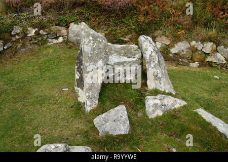 Chysauster. Insediamento Romano-British, occupata dalla media età del Ferro fino alla fine dell'occupazione romana del IV secolo d.c. Villaggio sul cortile. Foto Stock