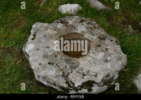 Chysauster. Insediamento Romano-British, occupata dalla media età del Ferro fino alla fine dell'occupazione romana del IV secolo d.c. Villaggio sul cortile. Foto Stock