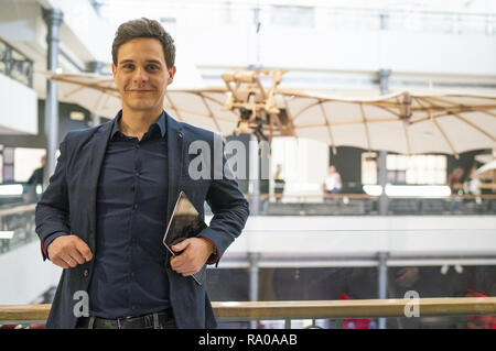 Christian Galvez assiste una presentazione della mostra "Leonardo da Vinci: facce di un Genius' presso il Palacio de las Alhajas in Spagna a Madrid con: Christian Galvez dove: Madrid, Spagna Quando: 28 Nov 2018 Credit: Oscar Gonzalez/WENN.com Foto Stock