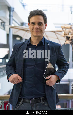 Christian Galvez assiste una presentazione della mostra "Leonardo da Vinci: facce di un Genius' presso il Palacio de las Alhajas in Spagna a Madrid con: Christian Galvez dove: Madrid, Spagna Quando: 28 Nov 2018 Credit: Oscar Gonzalez/WENN.com Foto Stock