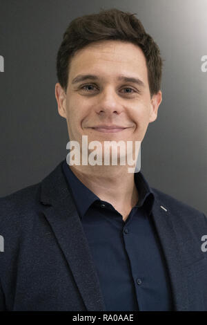 Christian Galvez assiste una presentazione della mostra "Leonardo da Vinci: facce di un Genius' presso il Palacio de las Alhajas in Spagna a Madrid con: Christian Galvez dove: Madrid, Spagna Quando: 28 Nov 2018 Credit: Oscar Gonzalez/WENN.com Foto Stock