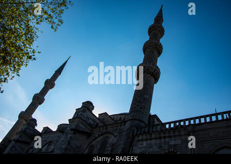 I minareti della Moschea Fatih di Istanbul Foto Stock