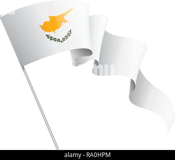 Bandiera di Cipro, illustrazione vettoriale su sfondo bianco Illustrazione Vettoriale