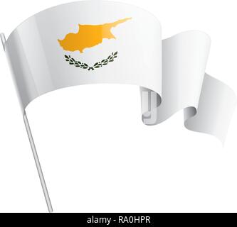Bandiera di Cipro, illustrazione vettoriale su sfondo bianco Illustrazione Vettoriale