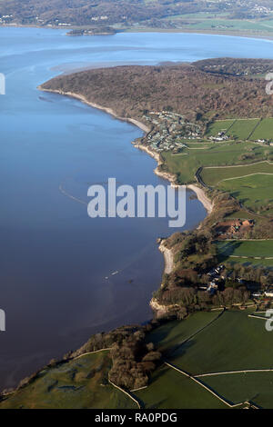 Vista aerea di Arnside & Silverdale area di bellezza naturale, Lancashire Foto Stock