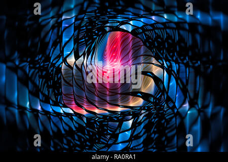 Incandescente colorate in vetro colorato, generato dal computer sfondo astratto, rendering 3D Foto Stock