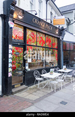 Orange Pekoe Caffetteria e sale da tè, White Hart Lane, Barnes, London, SW13, Regno Unito Foto Stock