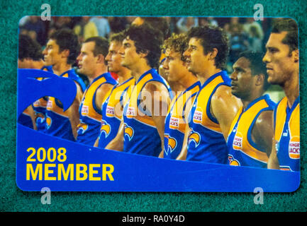West Coast Eagles Football Club membership card per l'anno 2001. Foto Stock