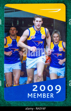 West Coast Eagles Football Club membership card per l'anno 2001. Foto Stock