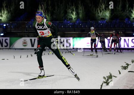 Gelsenkirchen, Germania . 29 Dic, 2018. firo: 29.12.2018 Il biathlon, joka sul biathlon Schalke, Franziska Preuss, Germania, figura intera, | Utilizzo di credito in tutto il mondo: dpa/Alamy Live News Credito: dpa picture alliance/Alamy Live News Foto Stock