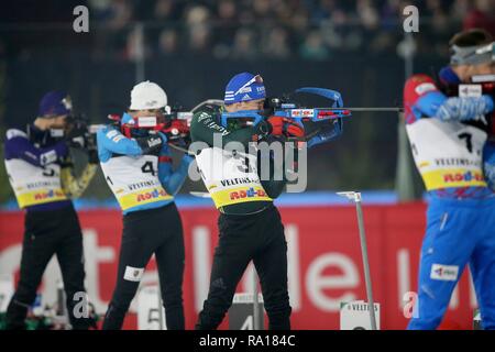 Gelsenkirchen, Germania . 29 Dic, 2018. firo: 29.12.2018 Il biathlon, joka sul biathlon Schalke, Simon Schempp, Germania, mezza figura, | Utilizzo di credito in tutto il mondo: dpa/Alamy Live News Credito: dpa picture alliance/Alamy Live News Foto Stock