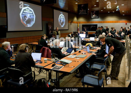 Laurel, Maryland, USA, 29 dicembre, 2018: la Johns Hopkins University Applied Physics Laboratory (APL) Missione Operations Center e Scienza Centro operazioni per preparare il suo spazio interplanetario sonda nuovi orizzonti volo di un Kuiper Belt object ultima Thule. Nuovi Orizzonti è programmato per arrivare a ultima Thule su 05:33 UTC, 1st, Gennaio 2019. Credito: B Christopher/Alamy Live News Foto Stock