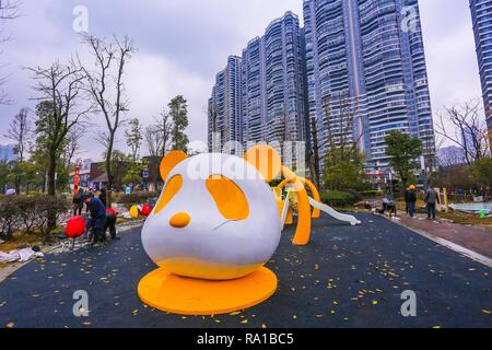 Chengdu Chengdu, in Cina. 30 Dic, 2018. Chengdu, Cina-sabbia sculpture park a Chengdu, Cina sud-occidentale della provincia di Sichuan. Credito: SIPA Asia/ZUMA filo/Alamy Live News Foto Stock