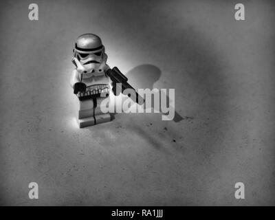 Close Up di LEGO Storm Trooper Foto Stock