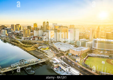 Vista aerea di Newark New Jersey skyline Foto Stock