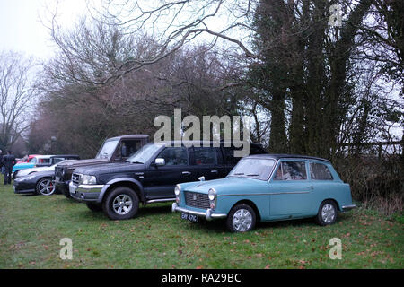 Dicembre 2018 - Austin A40 classic car a Redhill classic car incontriamoci Foto Stock