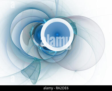 Tech sfondo frattale - Onda e curve. Calcolatore astratto-immagine generata. Tecnologia, fantascienza o realtà virtuale sullo sfondo . Per le coperture, po Foto Stock