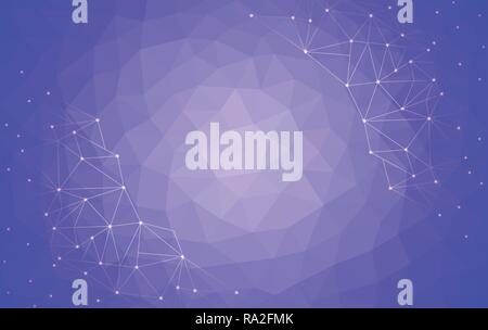 Luce viola basso poli sfondo, poligono astratto design illustrazione vettoriale, geometriche modello triangolare, punti di connessione sullo sfondo della scienza Illustrazione Vettoriale