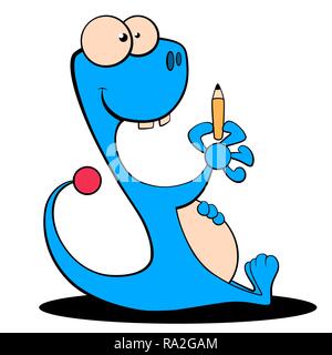 Dino illustrazione a matita. Carino, buffi personaggi. Illustrazione Vettoriale