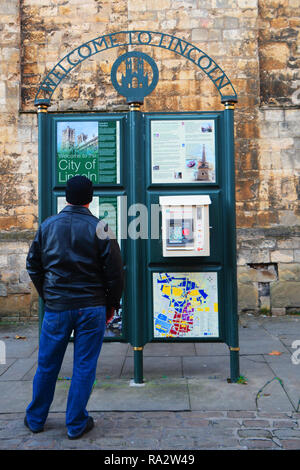 Turismo segno Lincoln REGNO UNITO Foto Stock