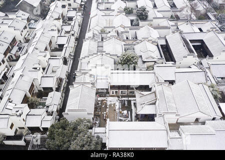 Nanjing, Nanjing, Cina. 1a gen, 2019. Nanjing, Cina-neve pesante hits Nanjing nella provincia di Jiangsu. Credito: SIPA Asia/ZUMA filo/Alamy Live News Foto Stock