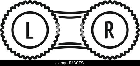 Custodia per lenti a contatto e la relativa icona. Delineare custodia per lenti a contatto icona vettore per il web design isolato su sfondo bianco Illustrazione Vettoriale