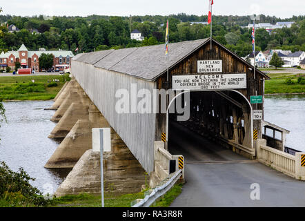 Il più lungo ponte coperto nel mondo in Hartland nuovo Brunswick​, Canada. Foto Stock