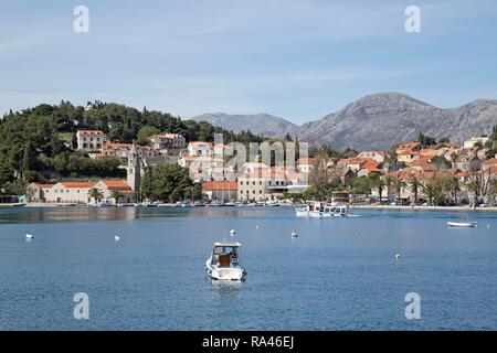 Città costiera di Cavtat vicino Dubrovnik, Dalmazia, Croazia Foto Stock