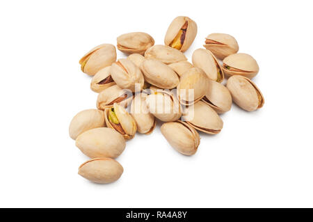 Studio shot di pistacchi tagliati fuori contro uno sfondo bianco - Giovanni Gollop Foto Stock