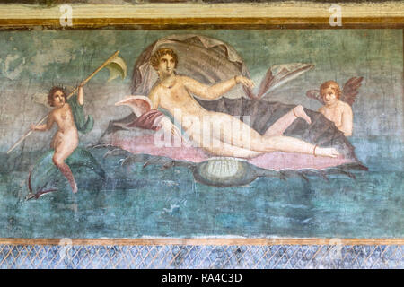 Affresco murale in casa della Venera a Pompei Napoli Foto Stock