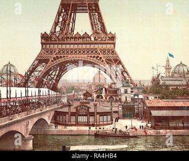 Torre Eiffel, Exposition Universelle, 1900, Parigi, Francia. Foto Stock