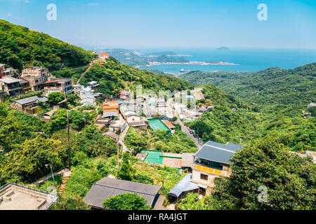 Jiufen città vecchia e la natura vista in Taiwan Foto Stock