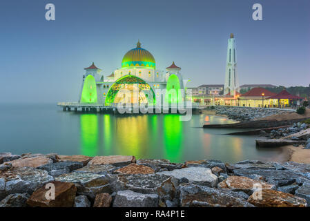 Malacca Moschea dello Stretto di Malacca, Malaysia. Foto Stock