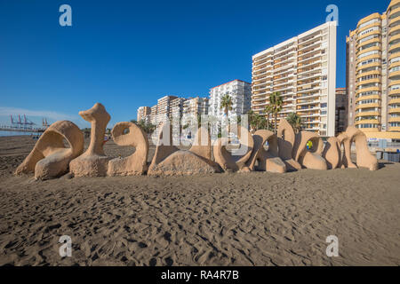 La spiaggia di Malaga Spagna Foto Stock