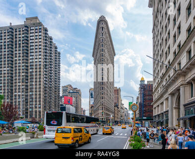 Vista del Flatiron Building di New York Foto Stock