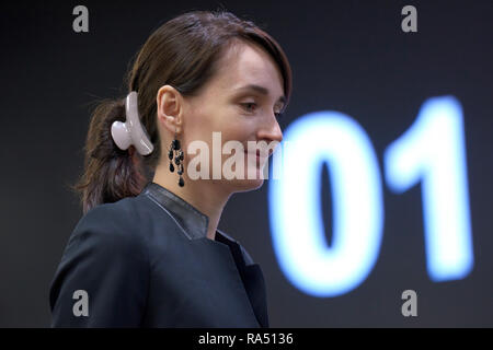 San Pietroburgo, Russia - 30 dicembre 2018: Grandmaster Kateryna Lagno, Russia durante la re Salman World Blitz Chess Championship 2018. Alla fine ha Foto Stock