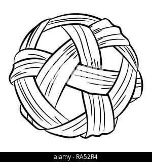 Sepak takraw handdrawn, isolato su bianco backgroun, illustrazione vettoriale. Illustrazione Vettoriale