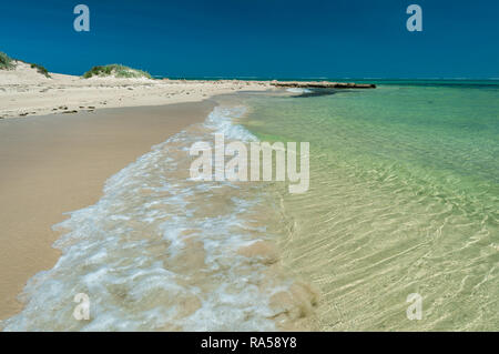 Acqua cristallina alla incontaminata Baia Turchese in Cape Range National Park. Foto Stock