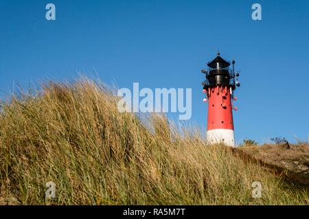 Faro di Hörnum, Sylt, Nordfriesland, Schleswig-Holstein, Germania Foto Stock