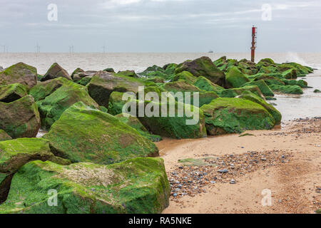 Inverno vista della spiaggia di Caister NORFOLK REGNO UNITO Foto Stock