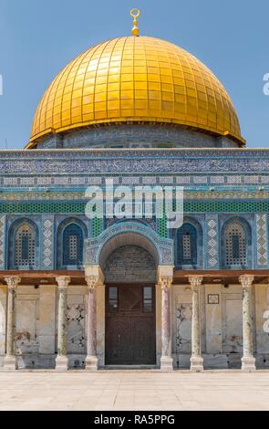 Cupola della roccia, anche come Qubbat-sachra, Kipat Hasela, il Monte del Tempio, Città Vecchia, Gerusalemme, Israele Foto Stock