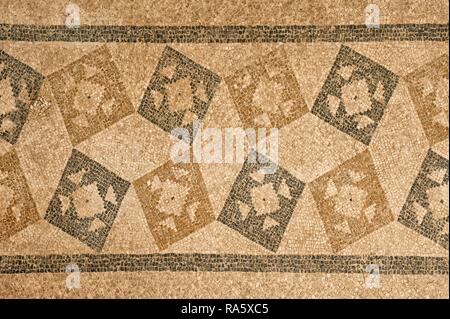Pavimentazione mosaico, case private, Efeso, provincia di Izmir, Turchia Foto Stock