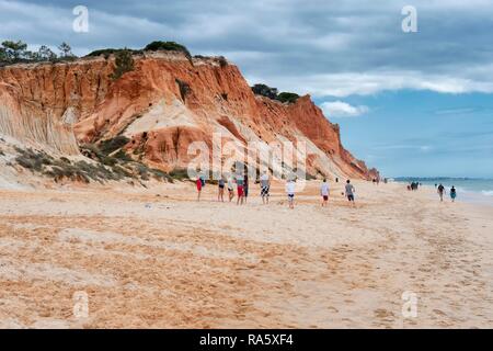 Praia da Falesia, spiaggia, Albufeira, Algarve, Portogallo, Europa Foto Stock